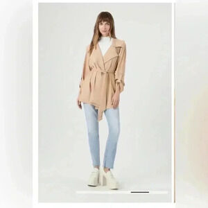 F21 tie waist trench jacket